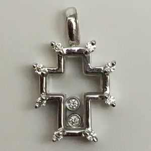 925 Sterling Silver Floating CZ Glass Pendant